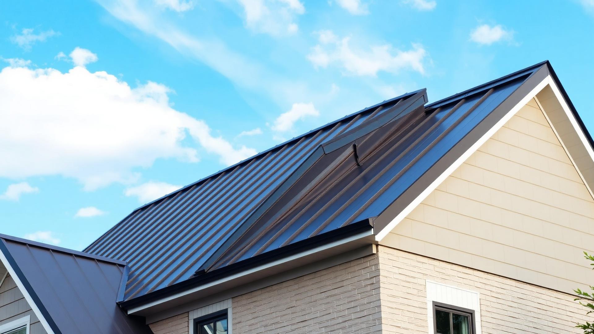 Standing seam metal roof in dark charcoal on a Takoma Park, MD home